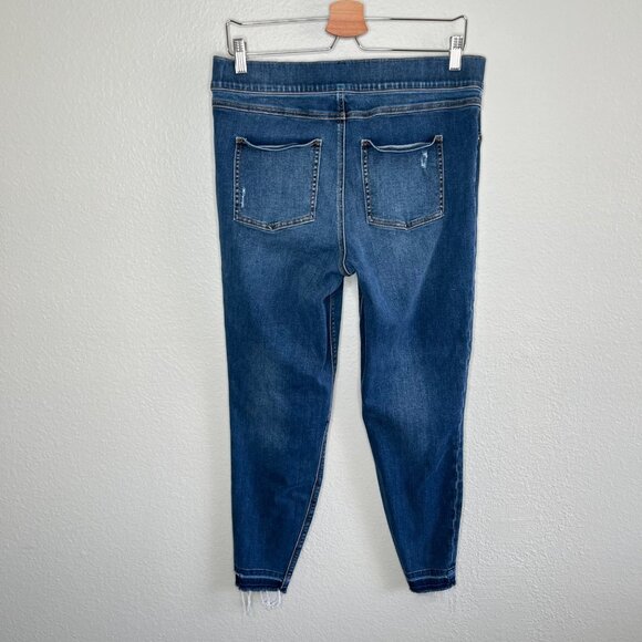 Spanx Womens Blue Distressed Ankle Skinny Slimming Jeans XL style 20203r - Picture 2 of 11